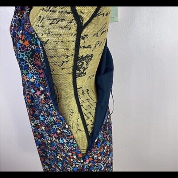 J. Crew Kaleidoscope Stars One Shoulder Dress Blue Multi Bow Ruffle - Picture 8 of 9